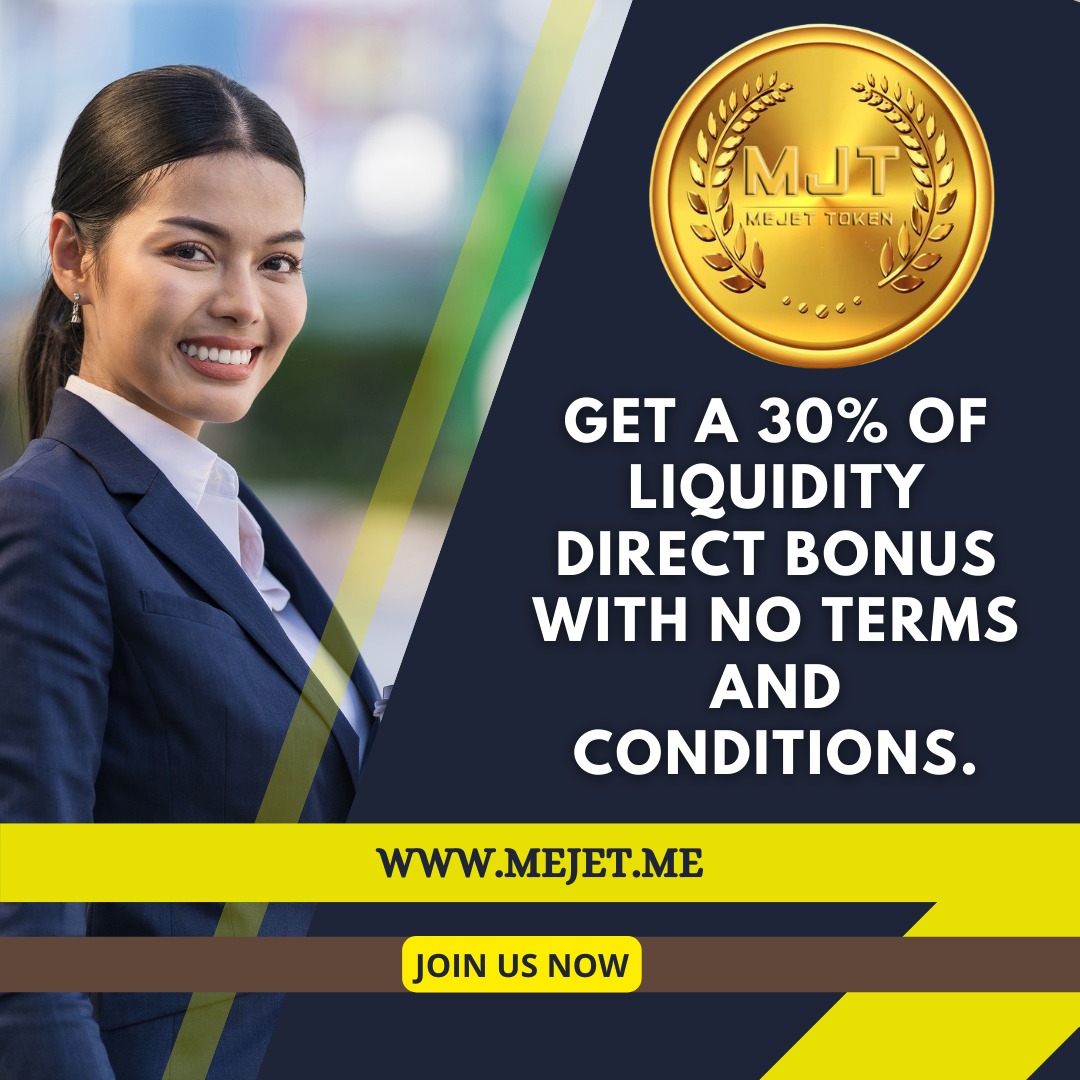 Mejet_token's tweet photo. Get a 30% of Liquidity Direct Bonus with no Terms and Conditions.
#gaming #metaverse #cryptocurrency #nft #mining #roi #metaverseexplained #solana #blockchain #crypto #wealth #nftart #minting #staking #cryptoc https://t.co/rRp4cMXivN