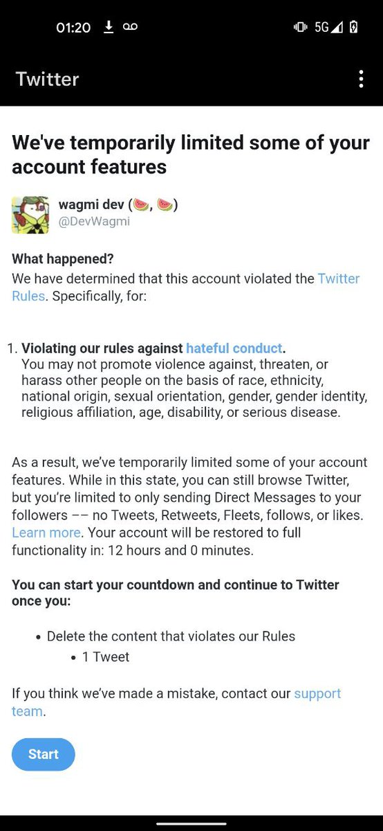 JohnHan35611558's tweet photo. .@elonmusk you told us to screen shot errors on twitter so here we are now.  my problem is when i click on the if you think we've made a mistake contact our support team it took me out of the app and to this stupid website https://t.co/STlL1ZHZGk