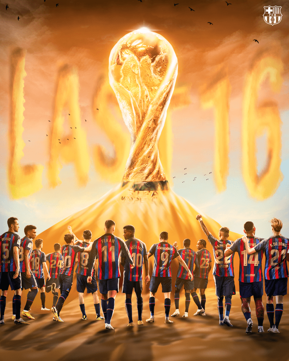 FCBarcelona_es's tweet photo. 𝐋𝐨𝐬 𝐨𝐜𝐭𝐚𝐯𝐨𝐬 𝐝𝐞 𝐟𝐢𝐧𝐚𝐥 𝐨𝐬 𝐞𝐬𝐩𝐞𝐫𝐚𝐧 #FIFAWorldCup https://t.co/mJtBCqvfp7