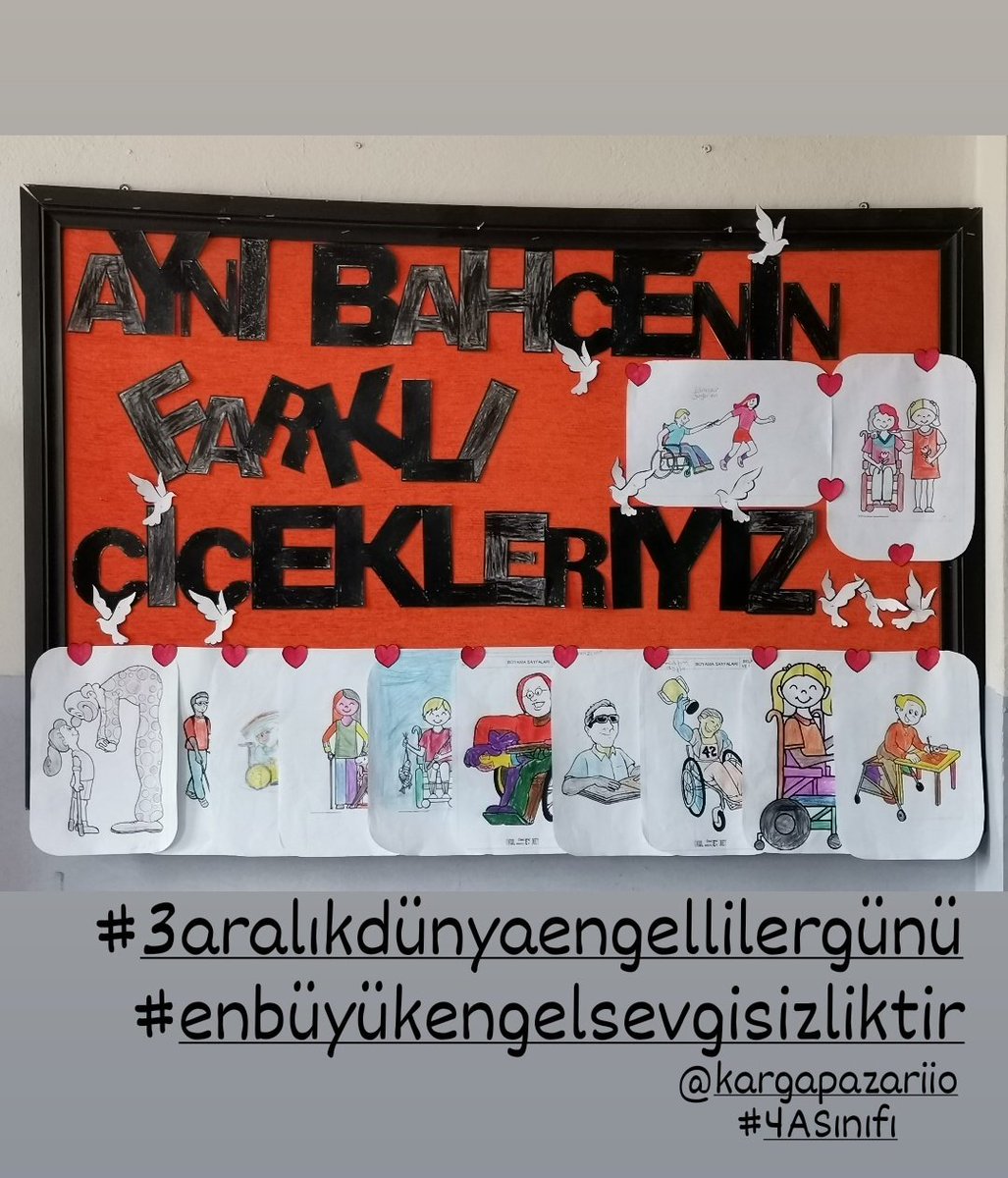 #3AralikDunyaEngellilerGunu
❤️🌺🤍🌺💙🌺💛🌺🧡
@KarliovaMEM <a href="/bingolmem/">Bingöl MEM</a> <a href="/yusuf_tokus/">Yusuf TOKUŞ</a> <a href="/Maliyldz12/">Mehmet Ali YILDIZ</a>
@kargapazariio <a href="/kargapazarioo/">Kargapazarı İlkokulu/Ortaokulu</a> <a href="/halilyucel6060/">Halil YÜCEL</a>