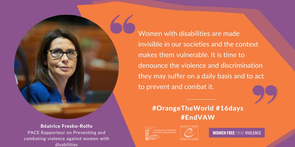 Women with #disabilities are overexposed to all forms of violence. It is time to act to prevent and combat it <a href="/BeatriceFresko/">Béatrice FreskoRolfo</a> #16days #EndVAW #IDRPD