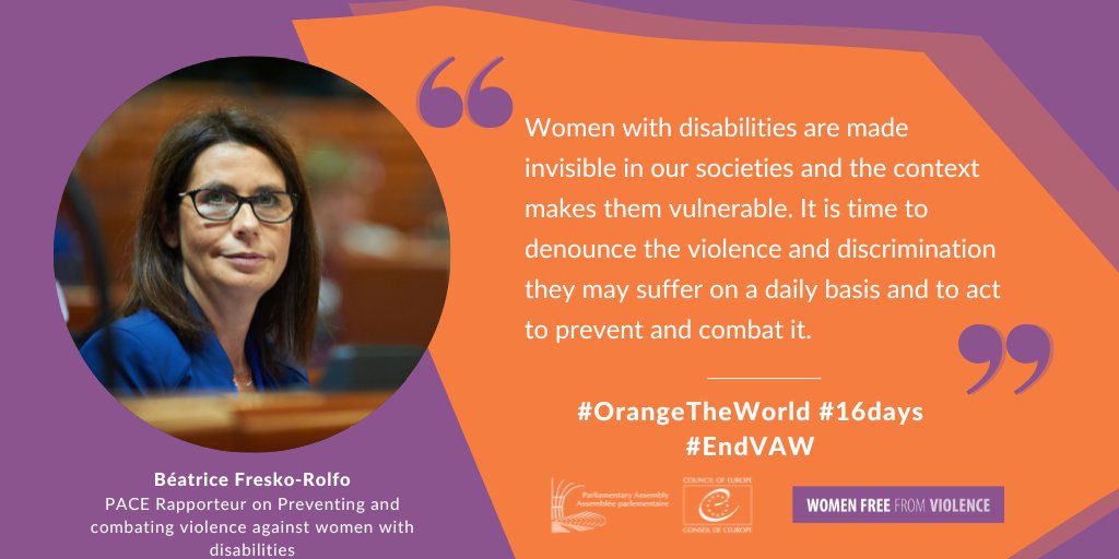 Women with #disabilities are overexposed to all forms of violence. It is time to act to prevent and combat it @BeatriceFresko #16days #EndVAW #IDRPD
