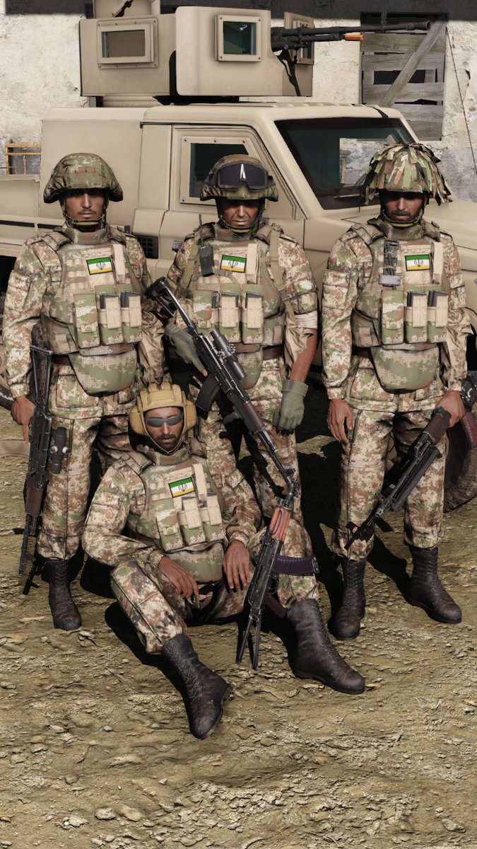 FROM THE PERSIAN GULF TO THE SHORES OF ALTIS

CSAT Artesh 78th Infantry Division of Tabriz,Pictured somewhere in South East Altis.
#Arma3 #CSAT