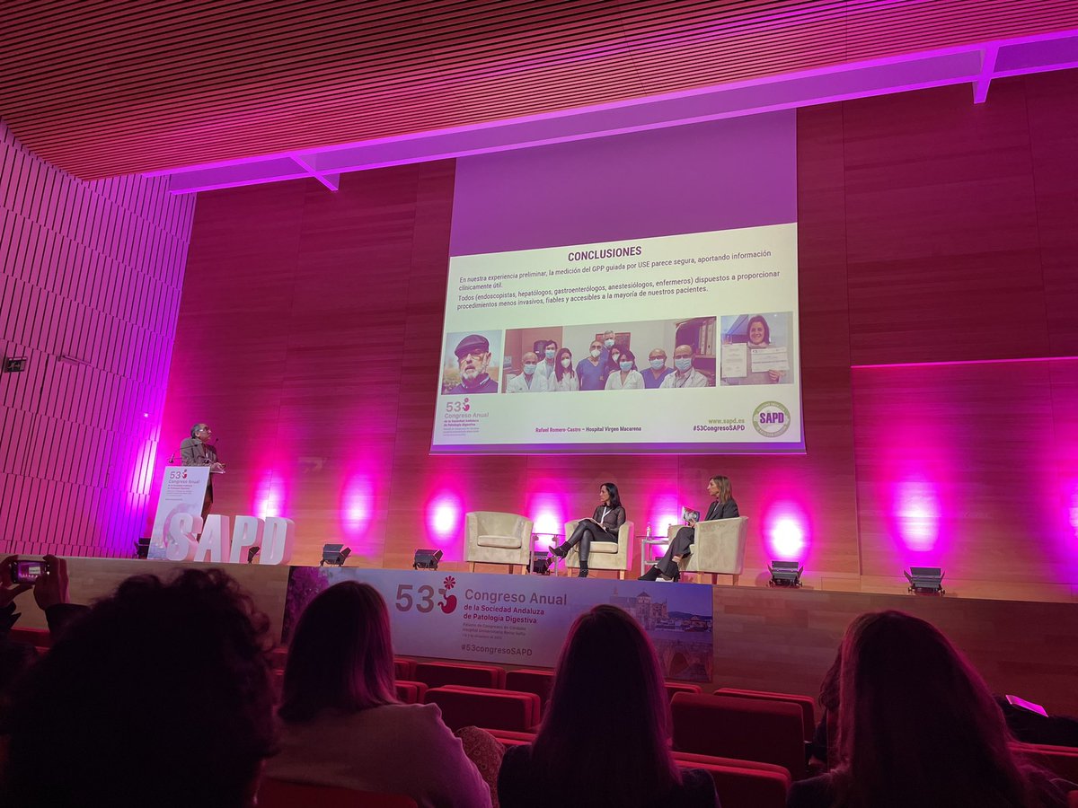 DigestivoHUVM's tweet photo. Comunicación de alto nivel que ha generado debate muy interesante que invita a realizar estudios comparativos y prospectivos. #DrRafaelRomero presenta los datos preliminares de la medición del gradiente de presión portal por Ecoendoscopia 🔝🔝#53congresoSAPD @sapdes @HUVMacarena https://t.co/sSPD6xM4Z6