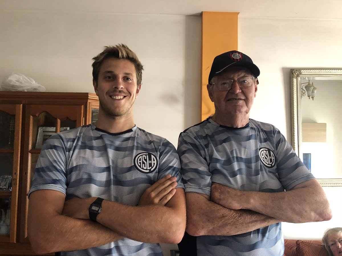 Born in Argentina, lived in Australia for 60 years. 86th birthday today. Papa is riding with the Socceroos tomorrow morning. All he wants is a contest. Give em hell lads #WorldCup #Socceroos <a href="/Socceroos/">CommBank Socceroos</a>