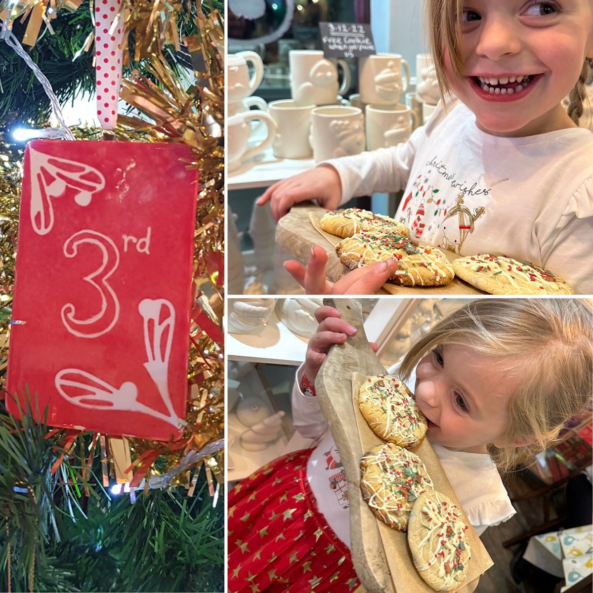 Free cookie when you paint a festive mug, happy 3rd of December