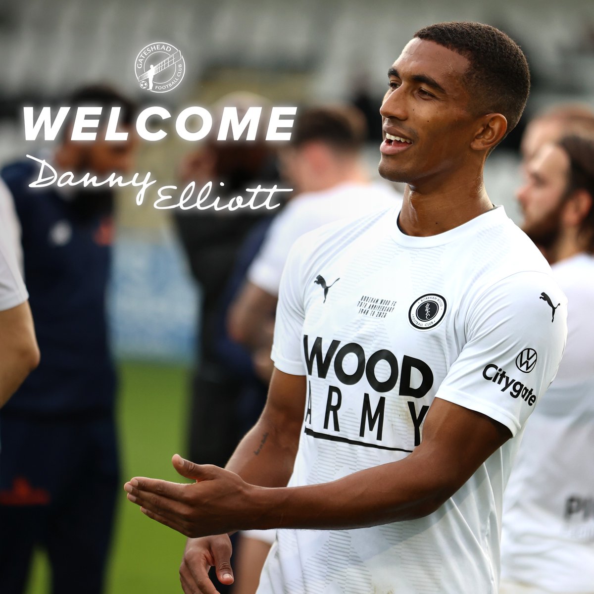 GatesheadFC's tweet photo. Welcome to Tyneside, Danny! ✍️ ✅

The forward has joined on loan from Boreham Wood until the end of the season.

#WorClub ⚪️⚫️