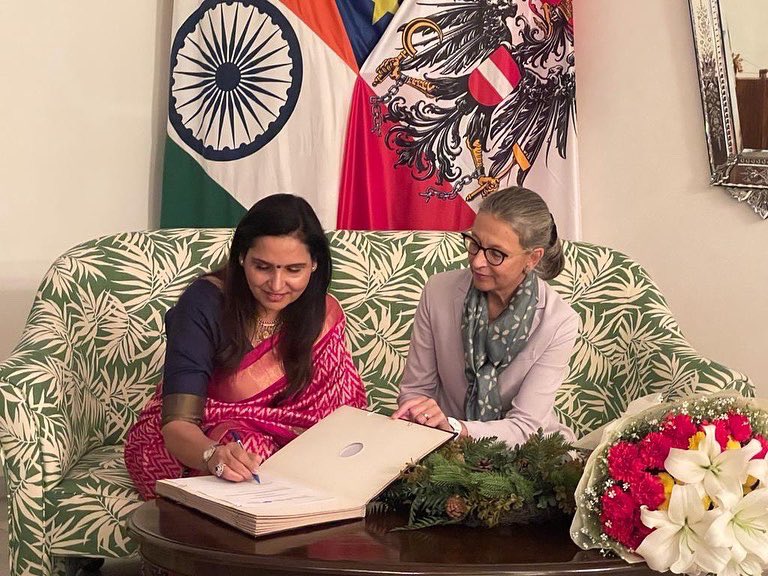 MtAbuSchool's tweet photo. Embassy of Austria, New Delhi hosted a Reception on the ocassion of presentation of Intercultural Achievement Award 2022 to Mount Abu Public School. #InterCulturalAchievementAward #MountAbuGoesGlobal ๐๐ฆ๐น https://t.co/IuNtzHeMBd