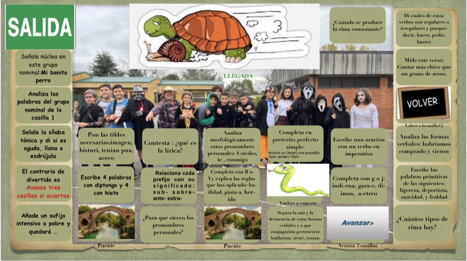 Está llegando el fin del primer trimestre , así que he creado este juego de lengua 6ºpara repasar en estaciones de aprendizaje ( ABP )