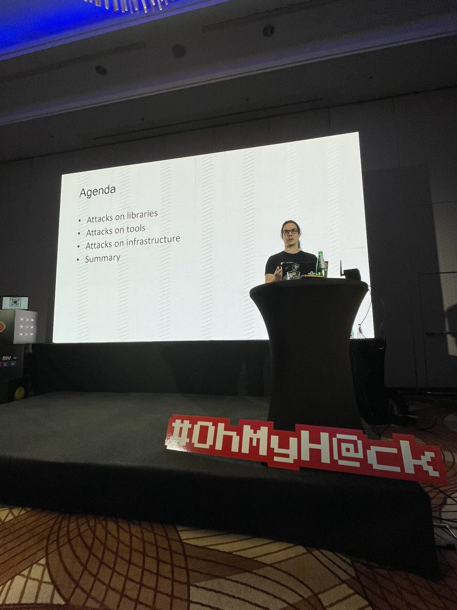 Paweł Kusiński (@_pkusik) on Twitter photo Right now on <a href="/OMHconf/">Oh My Hack</a> on Developers path - <a href="/molejarka/">Mateusz Olejarka</a> with his presentation about attacks targeting developers!
#npm #sdlc #pipl Right now on <a href="/OMHconf/">Oh My Hack</a> on Developers path - <a href="/molejarka/">Mateusz Olejarka</a> with his presentation about attacks targeting developers!
#npm #sdlc #pipl