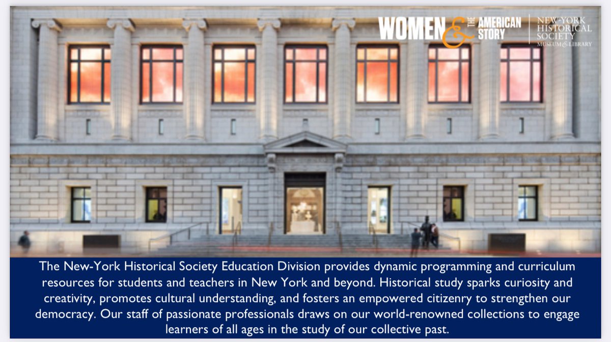 kennemer_robert's tweet image. @NYHistory Women and The American story always provides fascinating presentations! This program engages students to analyze primary and secondary sources to develop a deeper understanding of history. Great sessions at #TXCSS2022 and #NCSS2022.