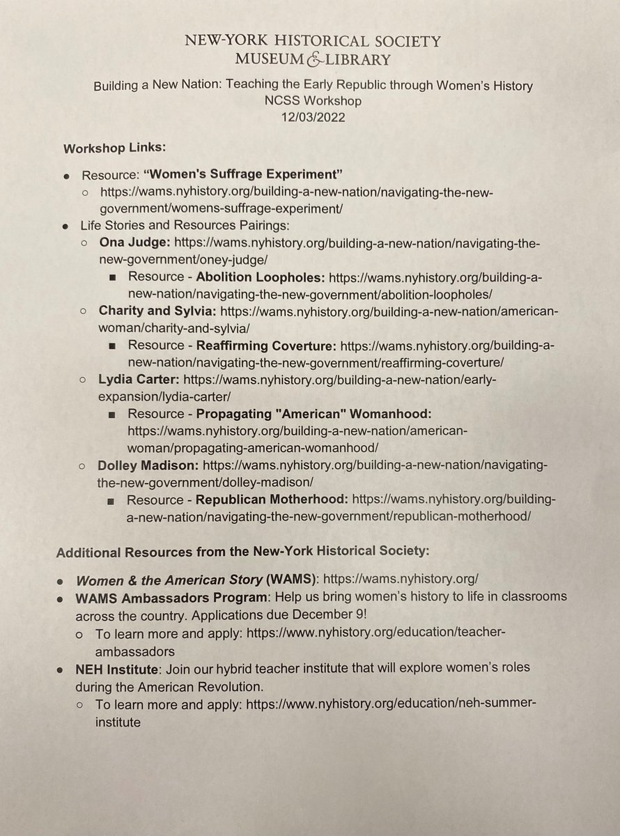 kennemer_robert's tweet image. @NYHistory Women and The American story always provides fascinating presentations! This program engages students to analyze primary and secondary sources to develop a deeper understanding of history. Great sessions at #TXCSS2022 and #NCSS2022.