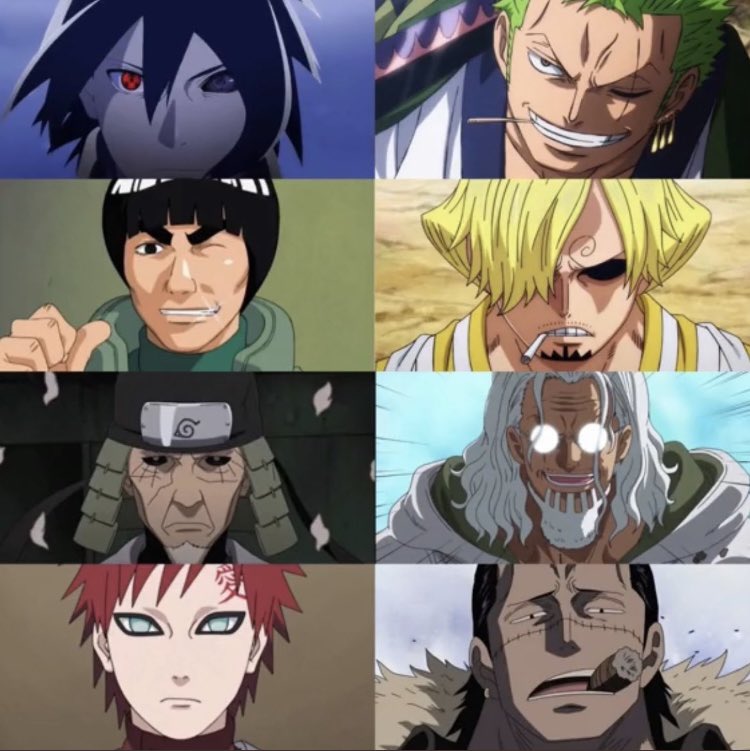 GreenBull_'s tweet photo. Who wins these naruto vs onepiece https://t.co/SZCnMTarmd