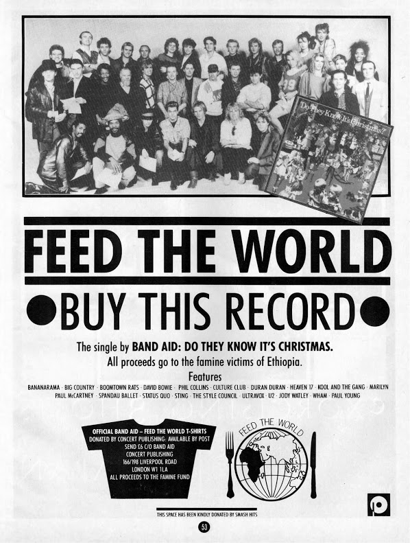 OldSchool80s's tweet photo. Dec 3, 1984: "Do They Know It's Christmas" by Band Aid was released as a single. #80s Find out all about it in this @TRNsocial feature > https://t.co/GvoUFOk73k https://t.co/GKKpMVQonE