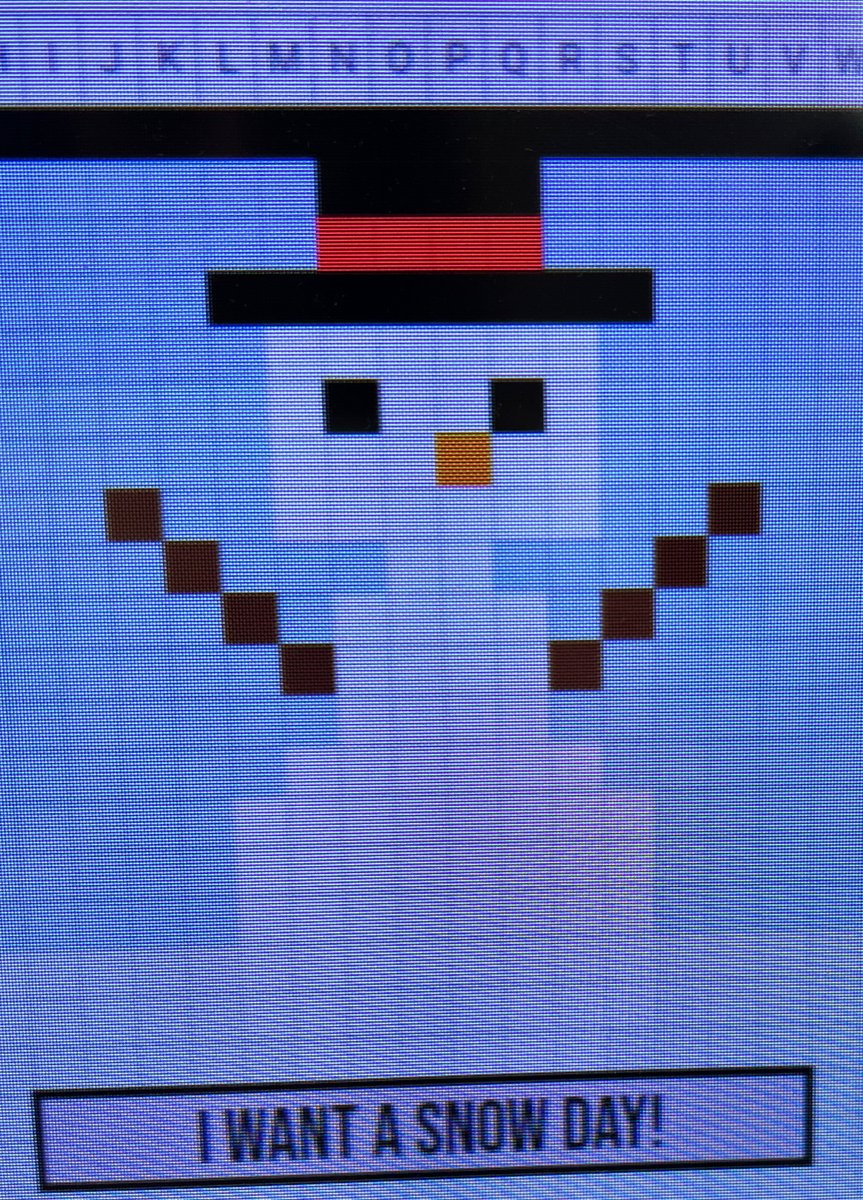 Bethany_Petty's tweet photo. Can you tell what was on my mind as I was creating the image for our pixel area review activity?? 🤪❄️☃️
#teachertwitter #pixelart #dbcincbooks #IlluminateED #createbook https://t.co/iLzte33u9C