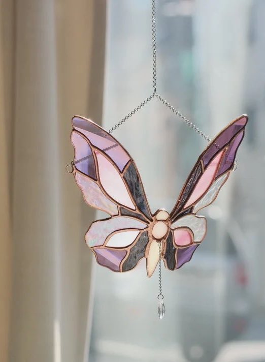 300moods's tweet image. butterfly stained glass ornament ✨