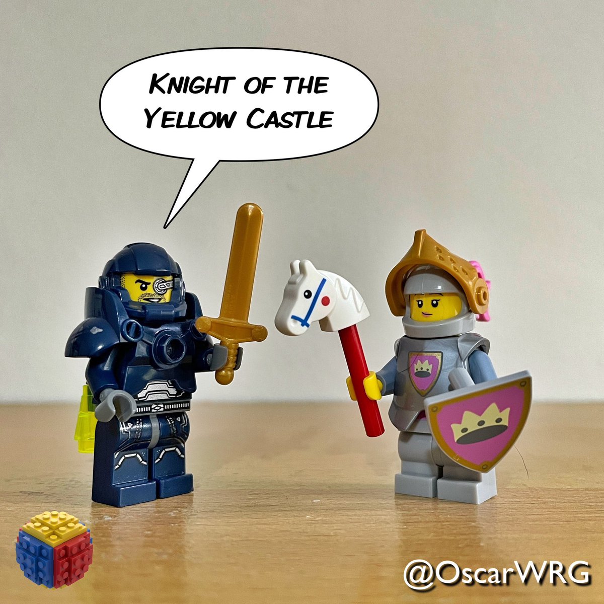 OscarWRG's tweet photo. #LEGO_Galaxy_Patrol #LEGO #CMF #Series23 #Knight #YellowCastle @LEGO_Group @DoSAinterntl https://t.co/GcIE8qWkkX