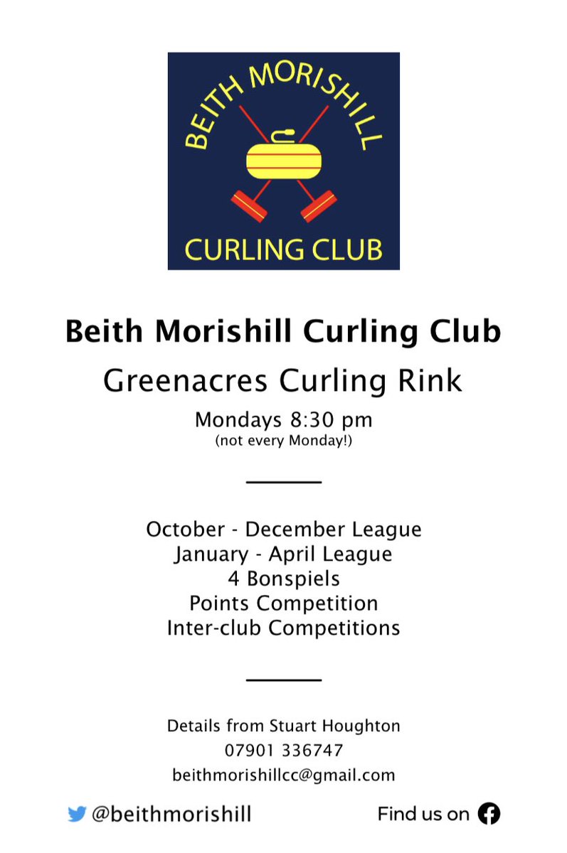 beithmorishill's tweet photo. It’s starting to get a bit chilly out there and that can only mean one thing, the curling season is in full swing! If you’re interested in learning more then please get in touch. We are always keen to welcome new members or occasional players! 🥌 https://t.co/IEgDhwwtBz