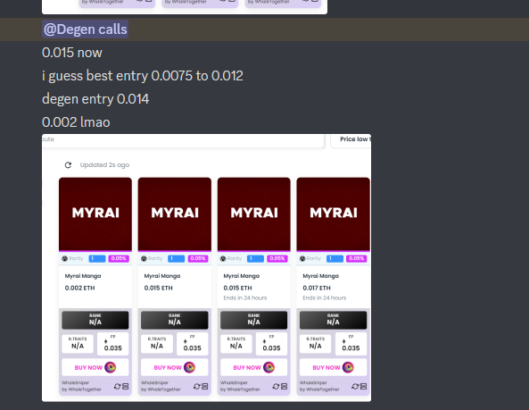 frutella786's tweet photo. Some Recent wins for us.
Abstraction by anon ( 0.14 to 2 ETH Big W).
myrai manga official (0.014 to 0.03 )
cryptoad pupz by sigler (0.01 to 0.03)
an end by basquinot (0.01 to 0.14)
Join our Server  for free money: 
@NFTFRIENDSALPHA 
https://t.co/CFPkSr72KK https://t.co/gYaAEutsfy