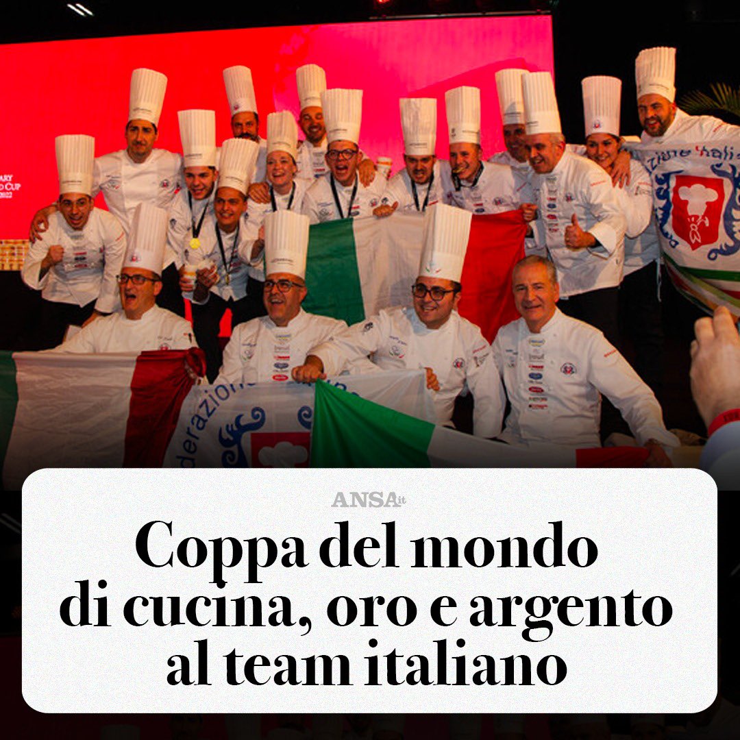 GiorgiaMeloni's tweet photo. Complimenti alla Nazionale Italiana Cuochi per questo nuovo importante traguardo. Orgoglio Tricolore 🇮🇹 https://t.co/XnZ9oWXpsI