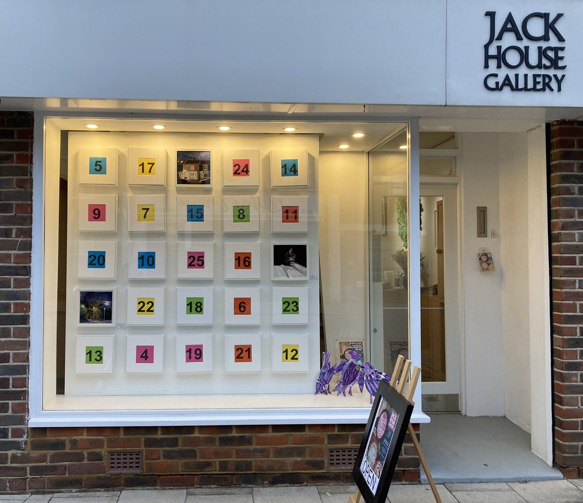 JackHouse's tweet photo. Doing an art advent calendar this year on a theme of #night 25 artworks in the run up to Christmas one revealed each day in the gallery window &amp; online. 3 doors &amp; counting #artadvent images chris wood, Katie Munro &amp; @RyanSDodd there’s a @youarethefolk to come somewhere! https://t.co/OKo0VWFAM5