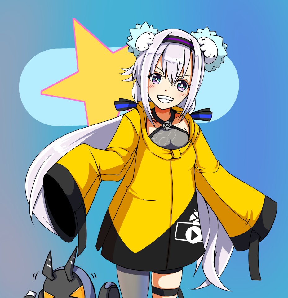 iono (pokemon) cosplay 1girl oversized clothes yellow jacket jacket twintails character hair ornament  illustration images