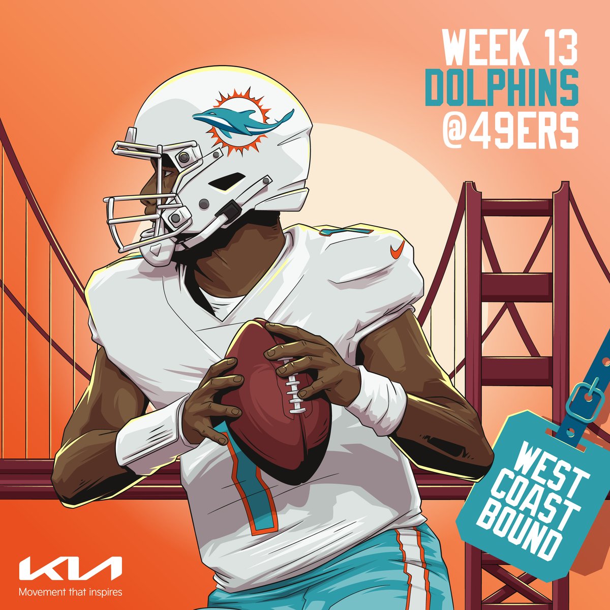 MiamiDolphins's tweet photo. 👋 San Francisco 

🎨 @R4THBONE https://t.co/mC08yuMpE0