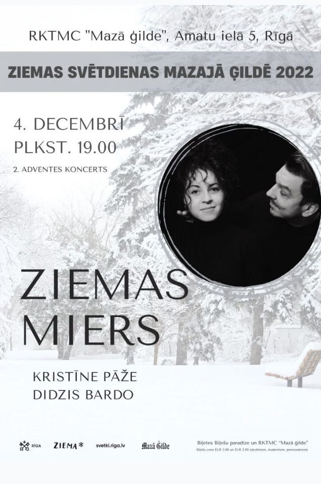 Jau rītvakar tiekamies ar <a href="/kristinepaze/">Kristīne Pāže</a> un <a href="/BordoDidzis/">Didzis Bordo</a> koncertā "Ziemas miers".