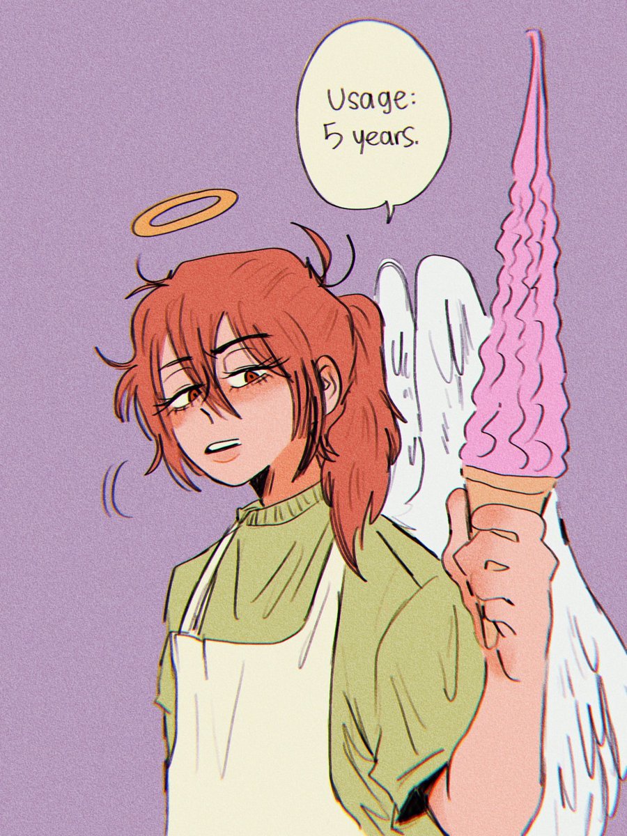 [akiangel ice cream truck csm au #3] ahh, the ice cream sword, made from the lifespan of all the ice creams the ice cream devil has eaten 