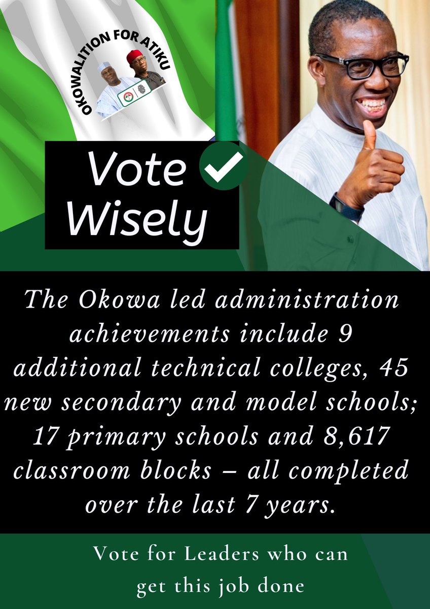 Okowalition2023's tweet photo. Incoming VP Gov. Okowa does not make noise for attention, that's why some disgruntled politicians try to surpress information about him so that they can spread the narrative that he is doing nothing in Delta State. LIES! Gov Okowa is working 💪 

#Okowalition https://t.co/DNTfeazL0s
