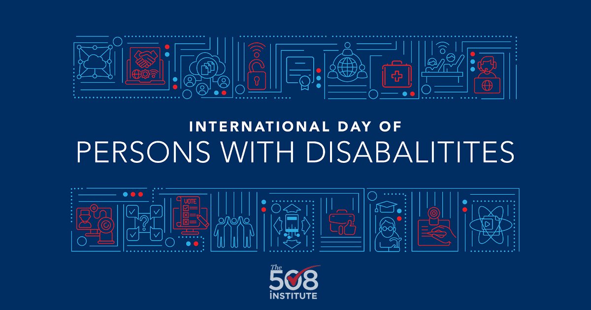 Today is #InternationalDayofPersonswithDisabilities. People with disabilities are less likely to access online health care, education, employment, and other sites. We hope that accessing the digital realm will increase inclusiveness across the board. #a11y