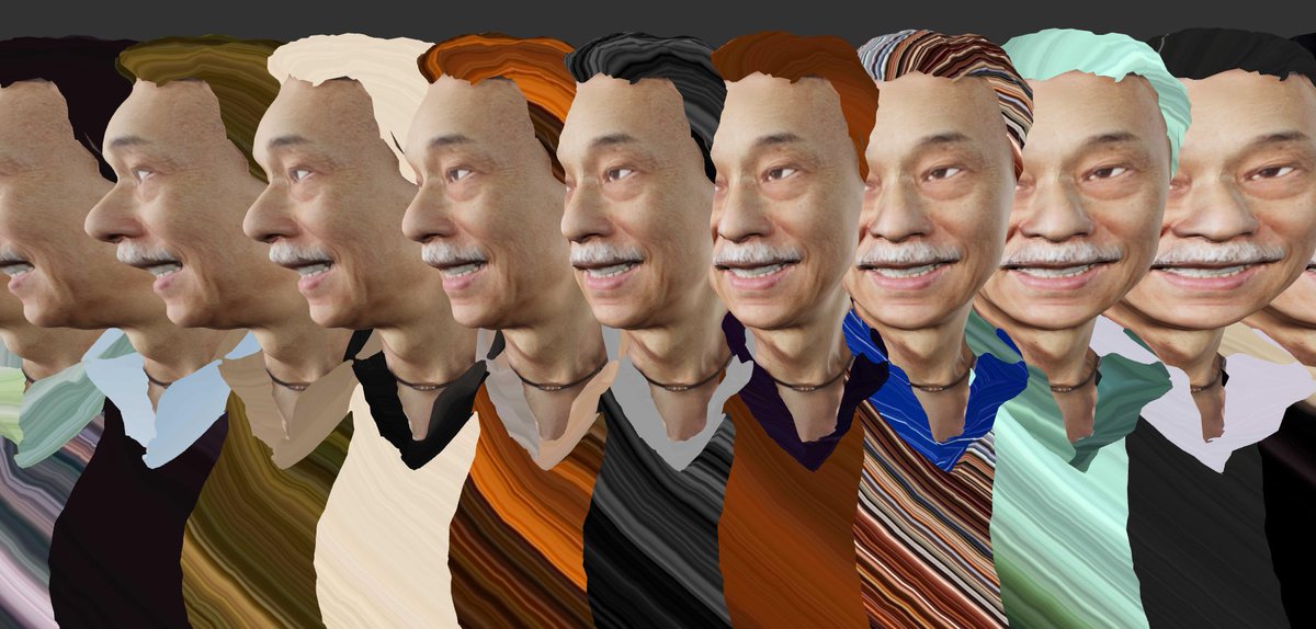 _seantai's tweet image. Blender + three.js playtime 
I feed Ken stock photos from picsum.photos 
#reactTHREEfiber