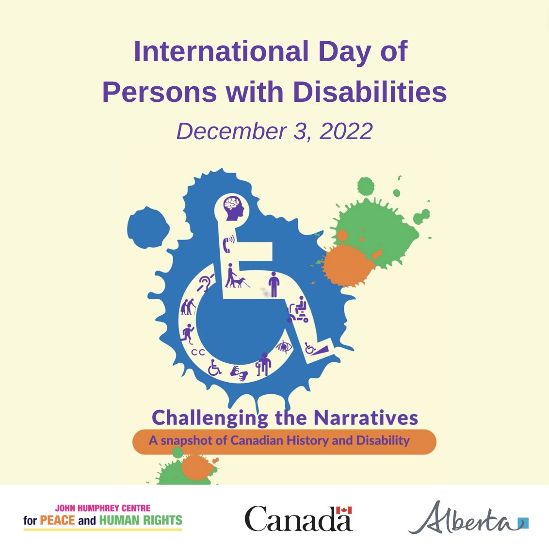 jhcentre's tweet image. Today, December 3rd is the International Day of Persons with Disabilities. Today we present a sneak peek into the timeline that challenges the narrative around people with disabilities. This is a snapshot of Canadian history and disability. 

Learn more: ow.ly/8R0S50LTEYy