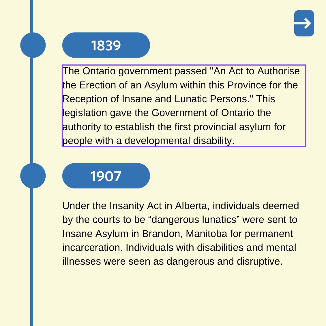 jhcentre's tweet image. Today, December 3rd is the International Day of Persons with Disabilities. Today we present a sneak peek into the timeline that challenges the narrative around people with disabilities. This is a snapshot of Canadian history and disability. 

Learn more: ow.ly/8R0S50LTEYy