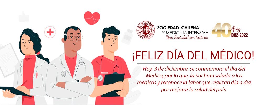 ¡Feliz día del Médico! ¡La Sochimi reconoció su labor por mejorar la salud del país y saludó especialmente a quienes se desempeñan en la Medicina Intensiva!
Puedes revisar la nota completa acá: acortar.link/9j8VeQ