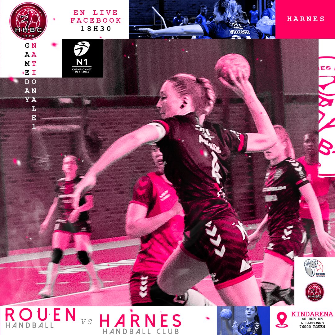 harneshbc's tweet photo. ⚔️ 𝙂𝘼𝙈𝙀𝘿𝘼𝙔 ⚔️

🆚 @RouenHandball 
🏟️ @LeKindarena 
⌚️ 18h30
🔴 En Live Facebook 

#handball #championnat #sport #challenge #competition https://t.co/259C0Y8Qdy