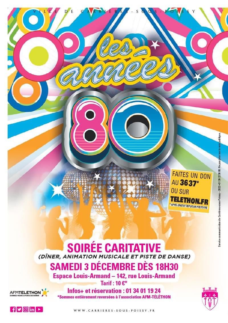 Je vous attends nombreux ce soir, dès 18.30, à l'Espace Louis Armand de <a href="/ville_carrieres/">Ville de Carrières-sous-Poissy</a>, avec les #bénévoles, les élus, les agents publics, les #commerçants et les #associations partenaires pour la soirée caritative organisée au profit du #Telethon2022 !