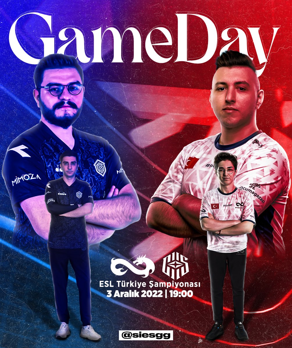 🔵 GAMEDAY!
🏆 ESL Türkiye Şampiyonası Finali
⏰ 19:00
🗺️ Best of 3
📍 Online
📺 twitch.tv/esl_csgo_tr
📢 #forEF #RiseOfTheChosen #SiES