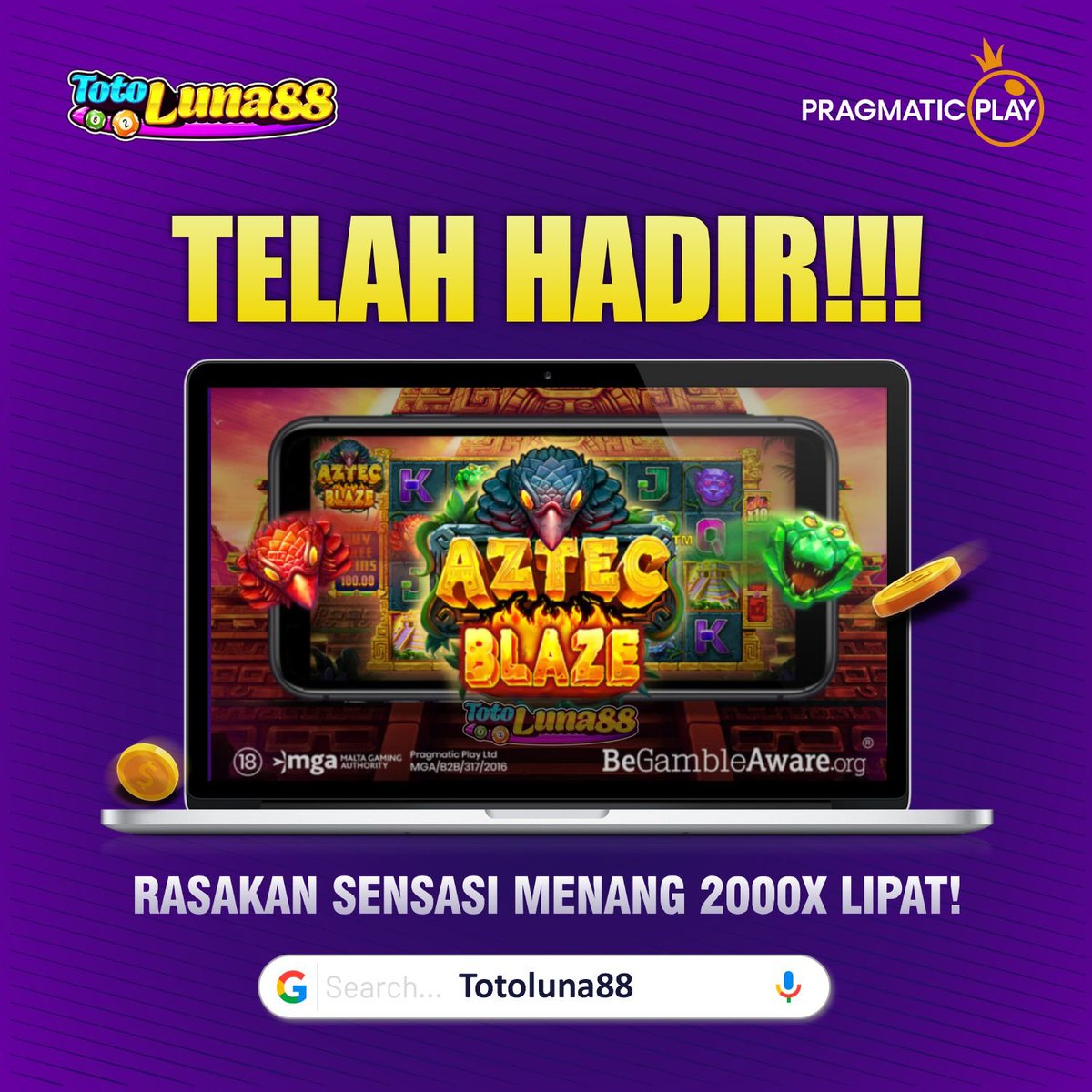 totoluna88's tweet photo. Hadir Terbaru! dari Pragmatic Play yang Berjudul "Aztec Blaze"
Main dan menangkan hingga 2000X lipat dari nilai taruhan anda, Dengan RTP Mencapai 95,57% Hanya bersama #Totoluna88 Situs permainan slot gacor terpercaya dan toto online terbaik di indonesia #aztecblaze #pragmaticplay https://t.co/Jetp7bDKeR