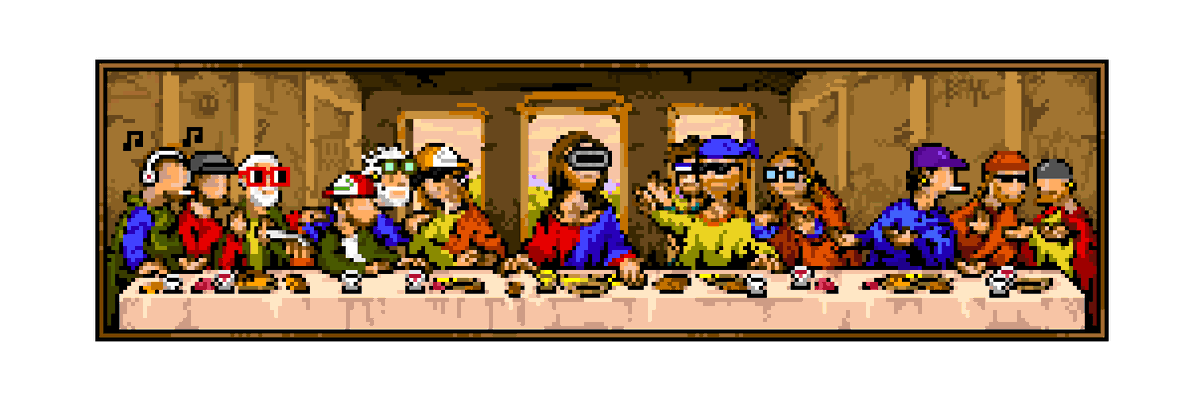 Cmak0ta's tweet photo. Can we take a moment to appreciate @marculinopng work? And more especificaly, "The Last Web3 Supper".

A thread on my initial analysis of the piece: https://t.co/oDlpDaytqi