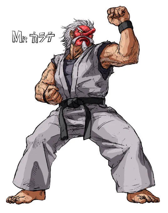 こちらの表紙のMr.カラテを描かせていただきました!#龍虎の拳30周年記念同人誌 #龍虎が30周年なら全力で祝わざるを得ない #格ゲーキャラ描こうぜ  