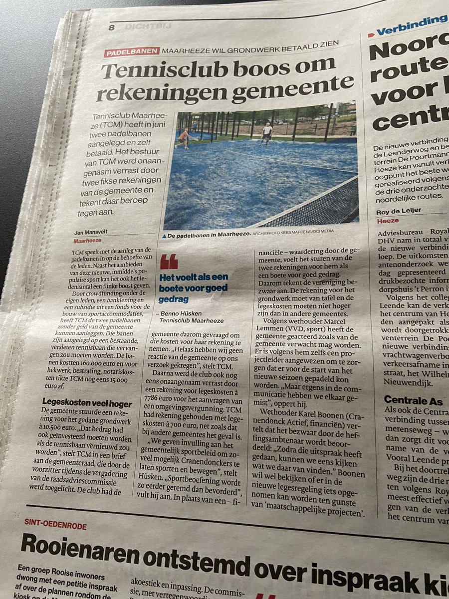 Die 850.000 voor Kunstgrasveld Budel moet toch ergens vandaan komen !