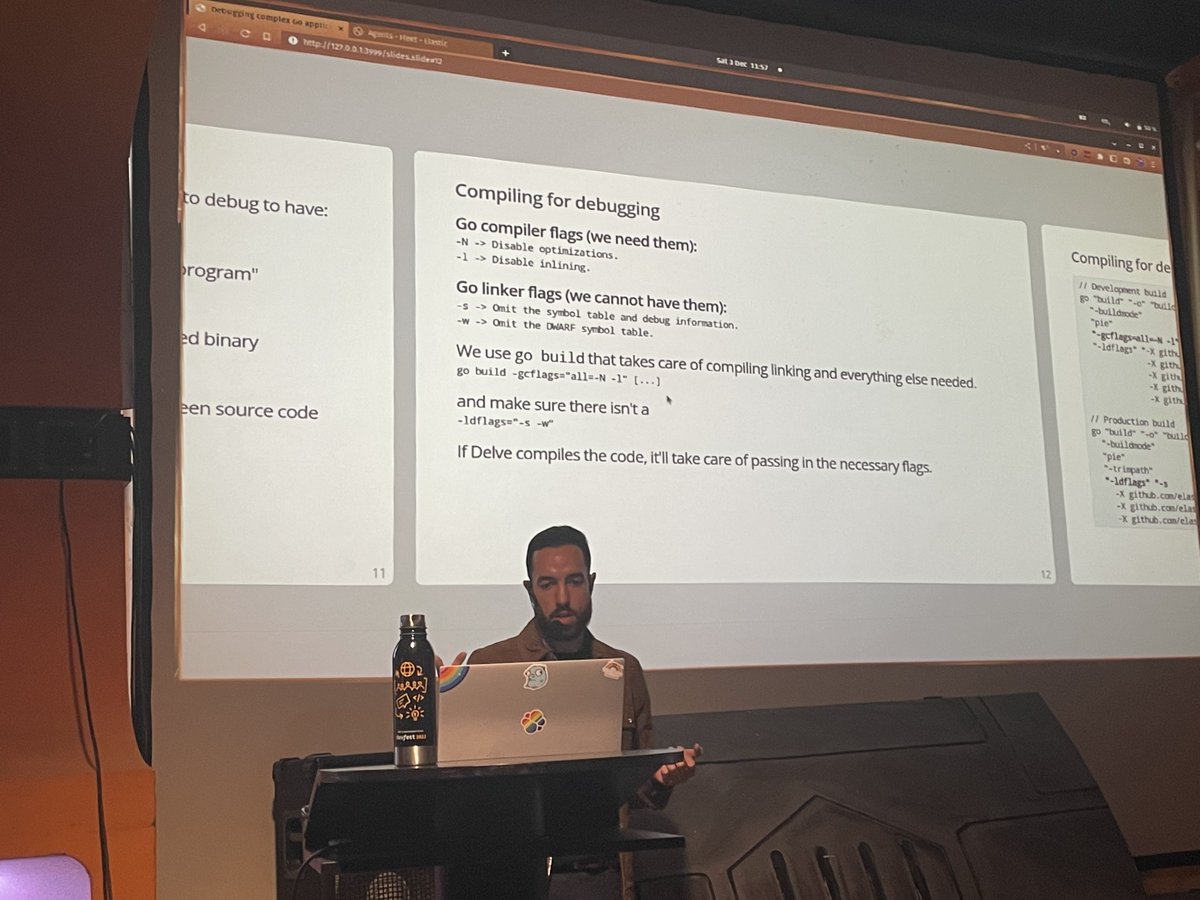 wtm_berlin's tweet photo. On stage now is @AinSoph speaking on Debugging Complex Go Application 
#DevFest2022 #DevFestBerlin https://t.co/85S1CFTBcH