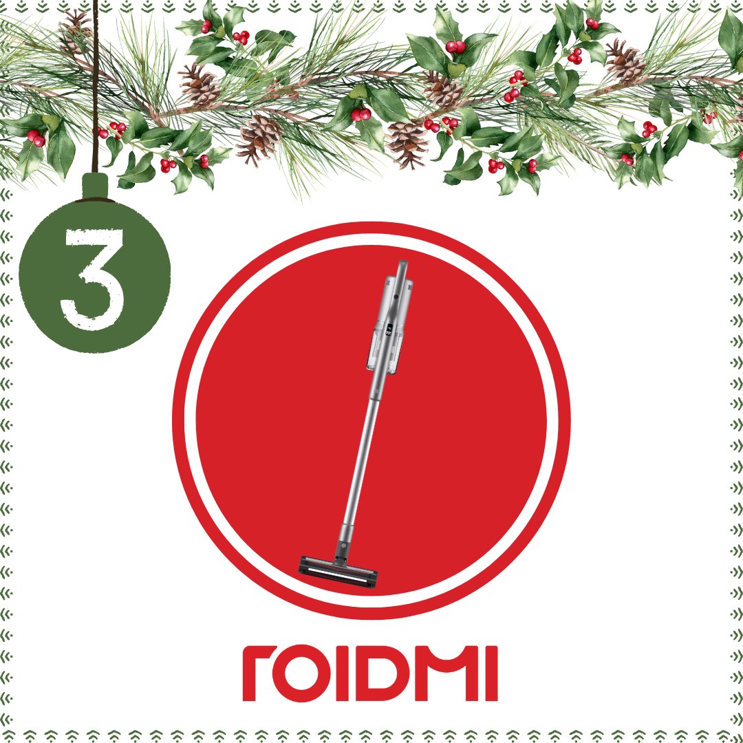 On the third day of Christmas, ROIDMI gave to me… an antiviral X30 Pro.  🤩

Complete with an OLED screen that displays your battery level, and a wet mop attachment – perfect for giving the kitchen a once over after Christmas dinner!  🍗

We’re dreaming of a clean Christmas! 😉