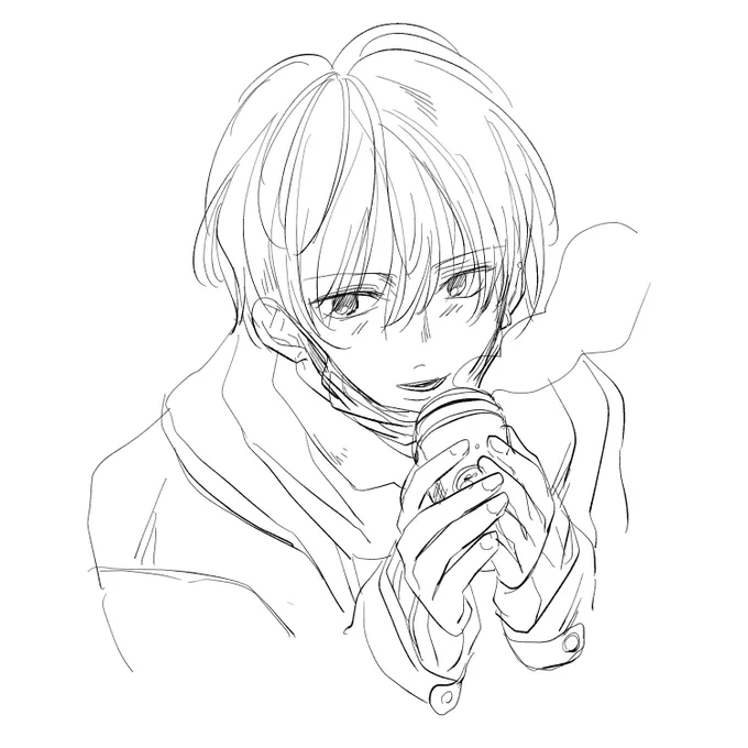 今日は寒かったまこっちゃん落書き☕ 