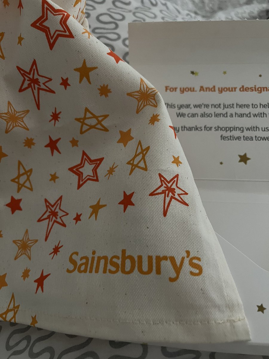 avrina_cox's tweet photo. Thank you @sainsburys for my festive tea towel!! ⭐️ 😊 https://t.co/G7EPnTBKCv