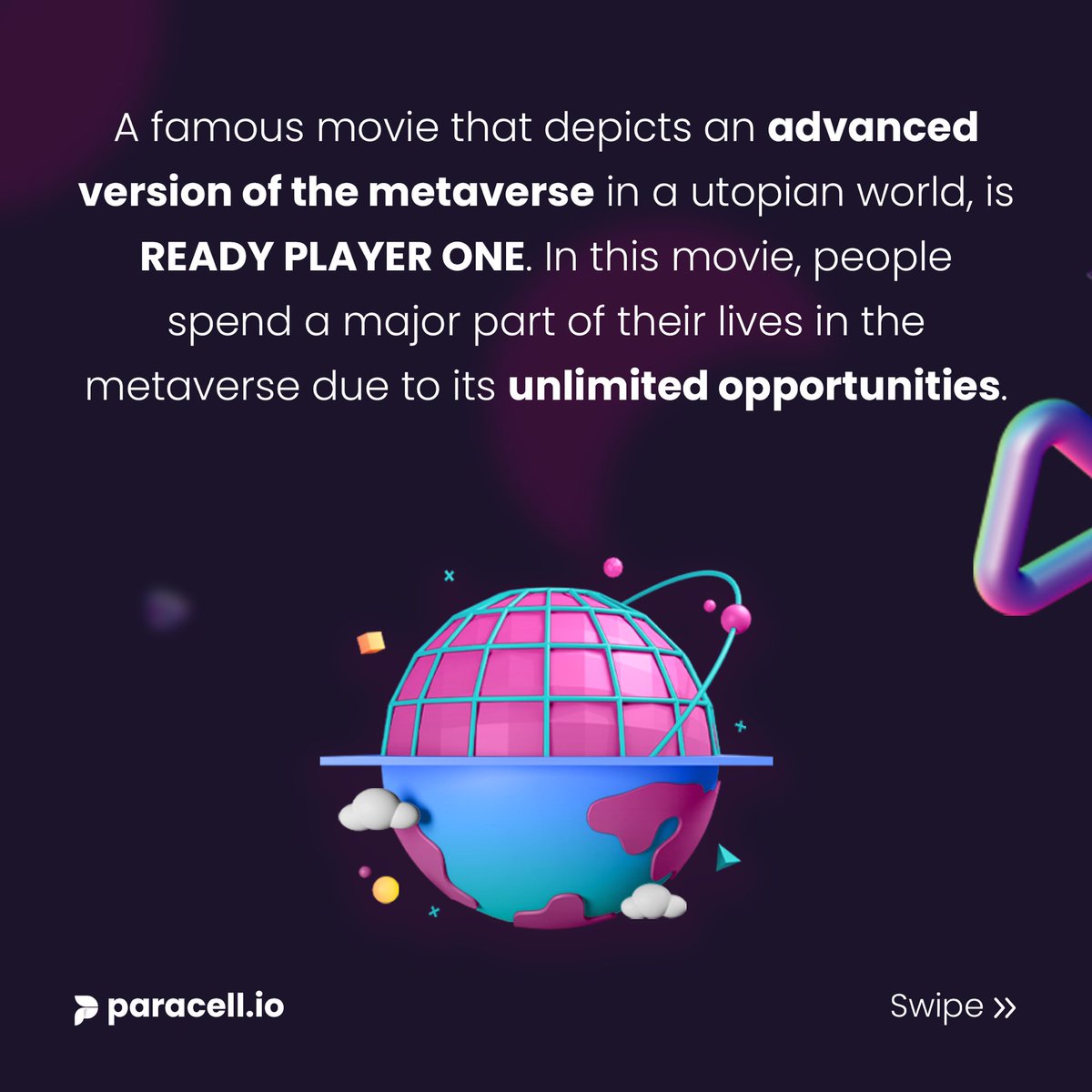 paracell_io's tweet photo. The #Metaverse is going to revolutionise our world. You’re surely heard the term before but do you know what it is? 

#Crypto #Blockchain #NFTs #MusicNFTs https://t.co/1rnIfbFrpo