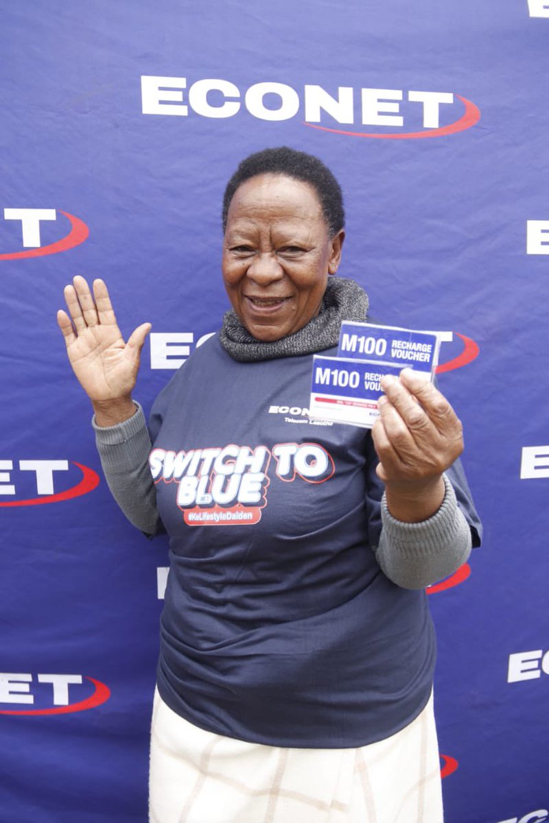 econetlesotho's tweet photo. Our #SwitchToBlue campaign was in Mants’onyane yesterday! Here are some highlights from the day and our winners who won their share of M2 Million in prizes 🙌🏾 https://t.co/JV152FhT7w