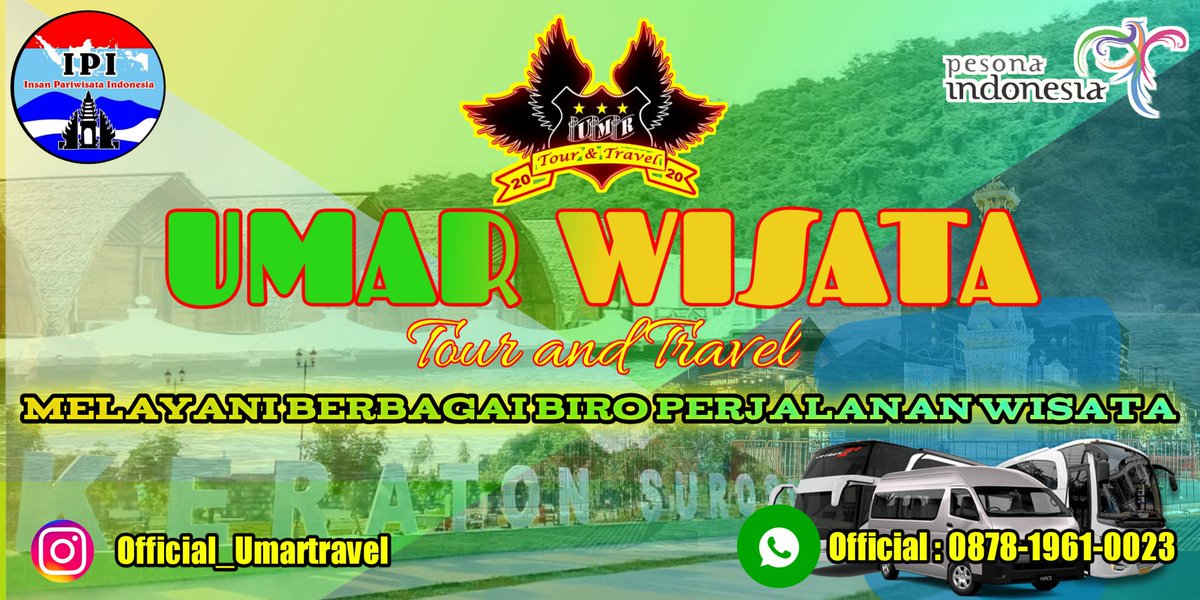 umar_tour's tweet image. Hallo Sobat Wisata !! 

Bingung mau cari Reservasi Wisata untuk Kalian, Solusi nya hanya di kami, Yuk Kunjungi Catalog nya melalui Wa kami.. Perjalanan anda buat kami nyaman, terkesan, dan amanah.
#Wisata #Pariwisata #Tourandtravel #Wisatajogja #Infoserang #Infowisata