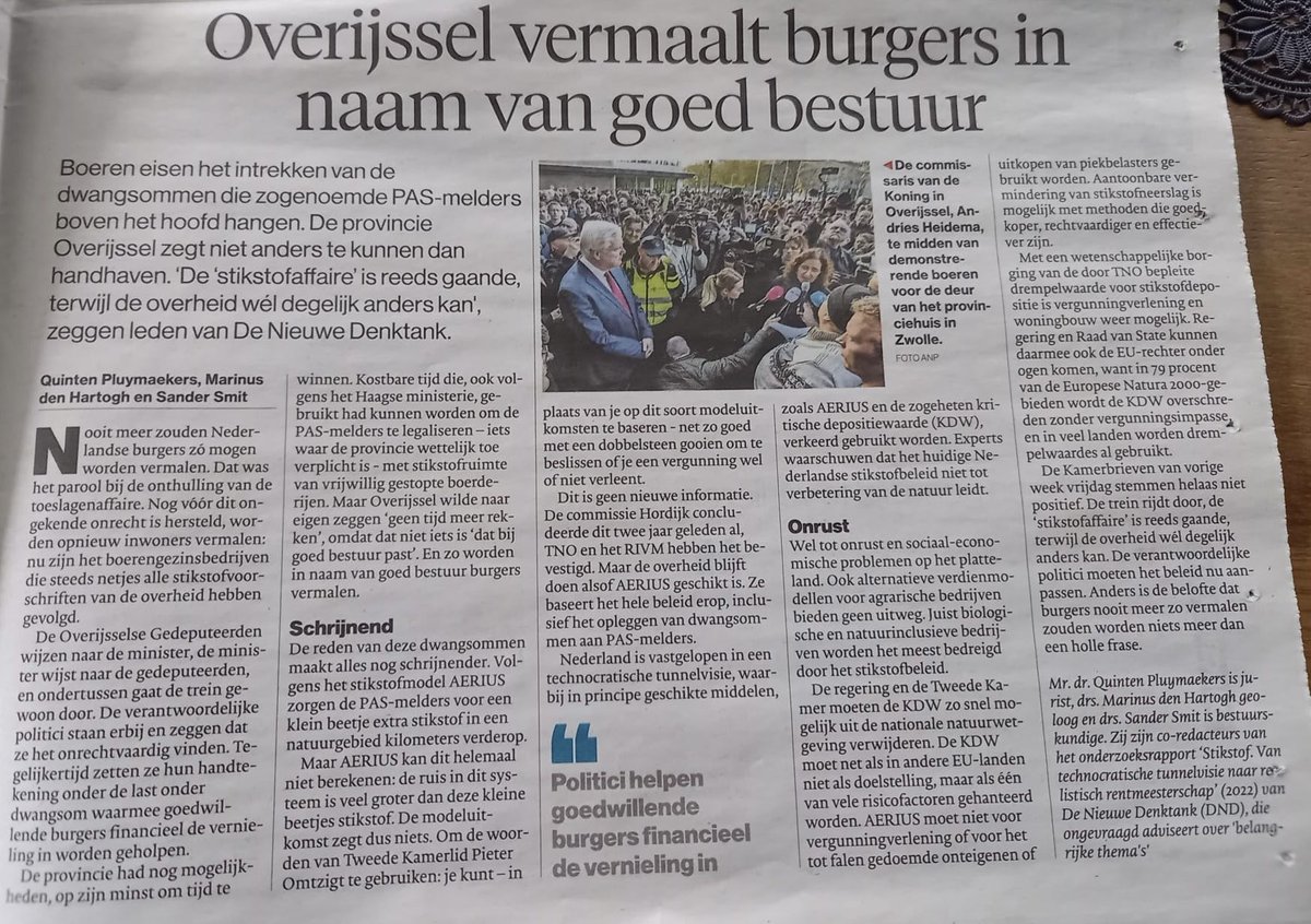 AaltDijkhuizen's tweet photo. “Nooit meer zouden burgers zo mogen worden vermalen als in de toeslagenaffaire. Nog voor dit onrecht is hersteld, worden opnieuw inwoners vermalen: boerengezinnen. De ‘stikstofaffaire’ is reeds gaande”, aldus de ⁦@NieuweDenktank. Dit terwijl het wel degelijk anders kan! https://t.co/TvHZgY8npE